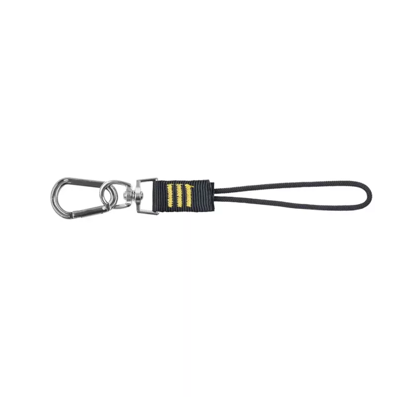 C.K Tools T8007 Cable de seguridad para herramientas con anilla D y giratorio, lazo ajustable, carga máx. 5 kg, 1,2 m, negro/amarillo