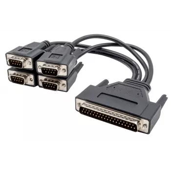 EXSYS Octopus Cable serie, 4x conector macho DB9 a conector macho HD44, 0,6m, negro EX-OPTC4-9-SM