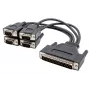 EXSYS Octopus Cable serie, 4x conector macho DB9 a conector macho HD44, 0,6m, negro EX-OPTC4-9-SM