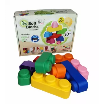 Gerardo's Toys GT3108 Set de bloques blandos, 10 piezas, espuma EVA, multicolor