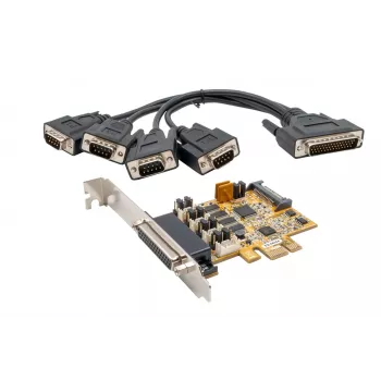 EXSYS EX-44354 Tarjeta serie PCIe 4 puertos RS-232 con soporte Low-Profile, chipset FTDI