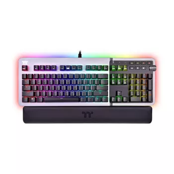 Thermaltake Argent K5 Teclado mecánico gaming - Cherry MX Speed Silver, RGB, distribución alemana