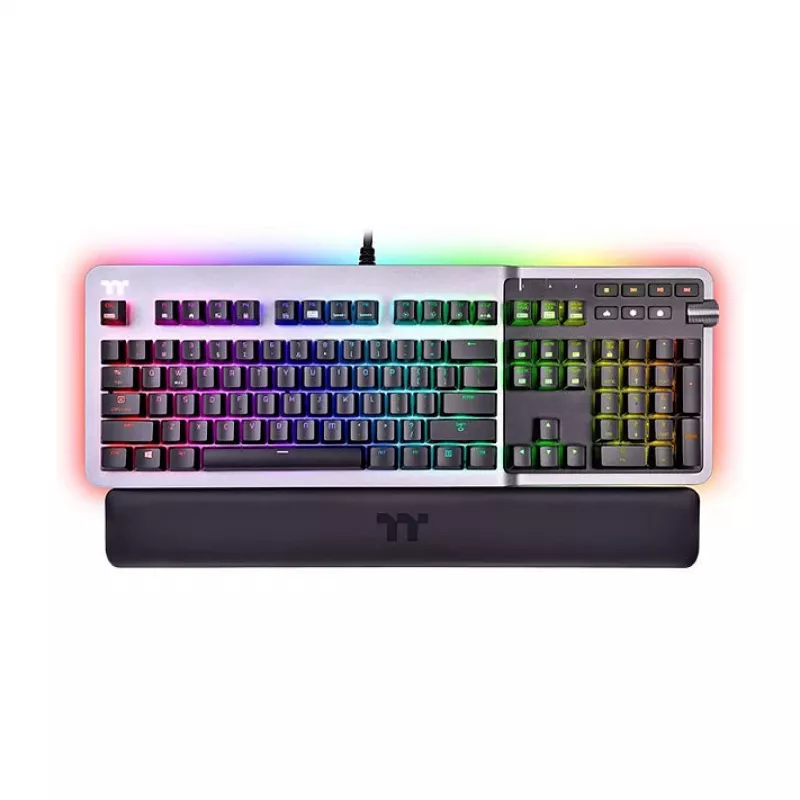 Thermaltake Argent K5 Teclado mecánico gaming - Cherry MX Speed Silver, RGB, distribución alemana