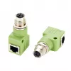EXSYS EX-49543 Adaptador M12 X-coded 8 pines hembra a RJ45 hembra 90°, 10GbE, IP67