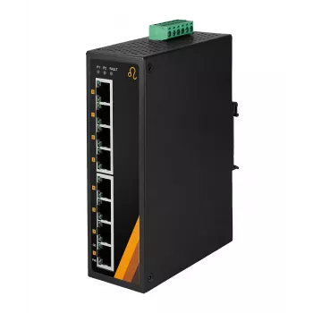 EXSYS EX-6226POE Switch industrial Gigabit PoE+ de 8 puertos, 12-36VDC, carril DIN
