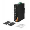 EXSYS EX-6226POE Switch industrial Gigabit PoE+ de 8 puertos, 12-36VDC, carril DIN
