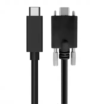 EXSYS Cable USB-C a USB-C 3.2 Gen 2x1 con tornillos de seguridad, 2m, Negro EX-K1591V-2.0