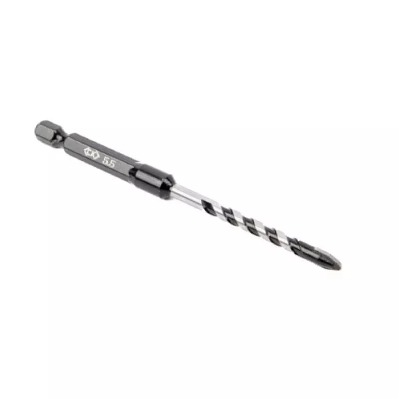 C.K Tools T3115 055 Broca para azulejos con punta de carburo 5,5 mm, vástago hexagonal de 1/4