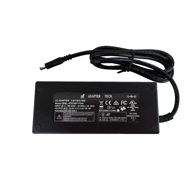 EXSYS Fuente de alimentación de sobremesa AC/DC 24V 6,6A con conector DC hueco de 5,5mm (EX-6984)