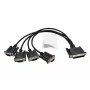 EXSYS EX-OPTC44-9-SM Cable Octopus 4 x 9 Pin Serial RS-232 Cable breakout, conector macho HD44 a 4x conector macho DB9, 0,6m, Negro
