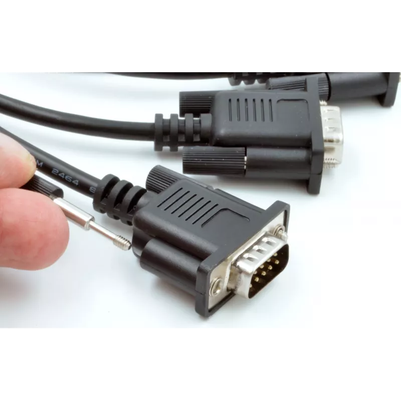 EXSYS EX-OPTC44-9-SM Cable Octopus 4 x 9 Pin Serial RS-232 Cable breakout, conector macho HD44 a 4x conector macho DB9, 0,6m, Negro
