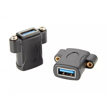 EXSYS EX-49301 Adaptador de empotrar USB 3.2 Gen 1, conector hembra USB-A a conector hembra USB-A, 5Gbps, Negro