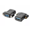 EXSYS EX-49301 Adaptador de empotrar USB 3.2 Gen 1, conector hembra USB-A a conector hembra USB-A, 5Gbps, Negro