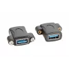 EXSYS EX-49301 Adaptador de empotrar USB 3.2 Gen 1, conector hembra USB-A a conector hembra USB-A, 5Gbps, Negro