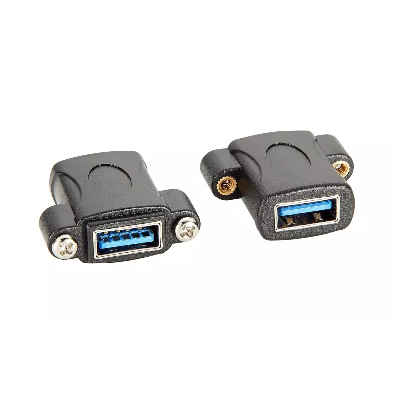 EXSYS EX-49301 Adaptador de empotrar USB 3.2 Gen 1, conector hembra USB-A a conector hembra USB-A, 5Gbps, Negro