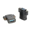 EXSYS EX-49301 Adaptador de empotrar USB 3.2 Gen 1, conector hembra USB-A a conector hembra USB-A, 5Gbps, Negro
