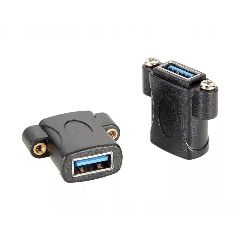 EXSYS EX-49301 Adaptador de empotrar USB 3.2 Gen 1, conector hembra USB-A a conector hembra USB-A, 5Gbps, Negro
