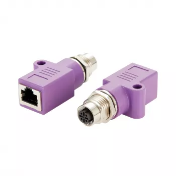 EXSYS M12 D-Code 4-Pin conector hembra a conector hembra RJ45 Adaptador Ethernet industrial EX-49521