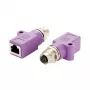 EXSYS M12 D-Code 4-Pin conector hembra a conector hembra RJ45 Adaptador Ethernet industrial EX-49521