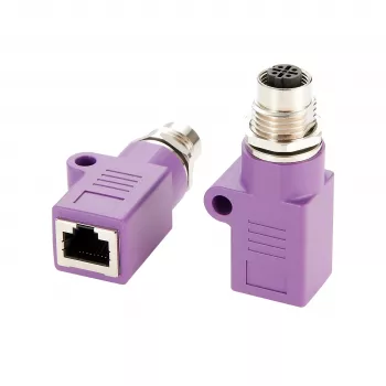 EXSYS M12 D-Code 4-Pin conector hembra a conector hembra RJ45 Adaptador Ethernet industrial EX-49521