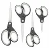 Rapesco Set de tijeras Soft Grip, 4 piezas, hojas de acero inoxidable, Negro/Gris 1574
