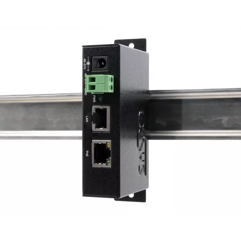 EXSYS EX-6008POE Inyector Gigabit PoE++ , 60W, IEEE 802.3bt, entrada de terminales 48-57V DC, montaje en carril DIN/pared