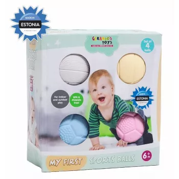 Gerardo's Toys GT7710 Set de pelotas de masaje y sensoriales para bebé, 4 uds., texturas y colores variados, a partir de 6 meses