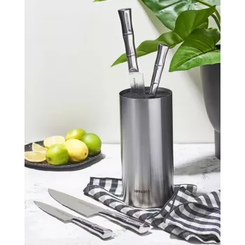 Bloque de cuchillos magnético SAMURA KBA-100 de bambú, de doble cara, para hasta 10 cuchillos, natural