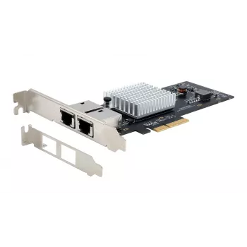 Tarjeta EXSYS Dual 10 Gigabit Ethernet PCIe x4, Intel X550-AT2, 2x RJ45, Low-Profile EX-60222