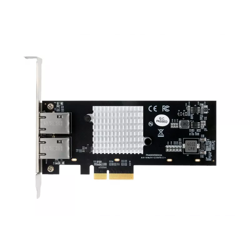 Tarjeta EXSYS Dual 10 Gigabit Ethernet PCIe x4, Intel X550-AT2, 2x RJ45, Low-Profile EX-60222