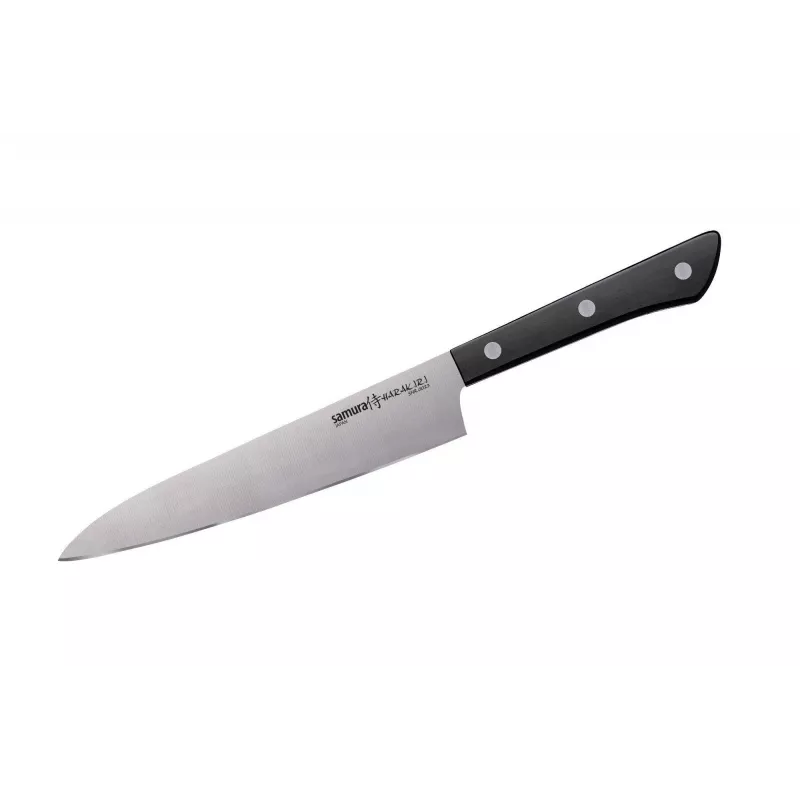 SAMURA Harakiri juego de cuchillos de cocina de 3 piezas, mango negro