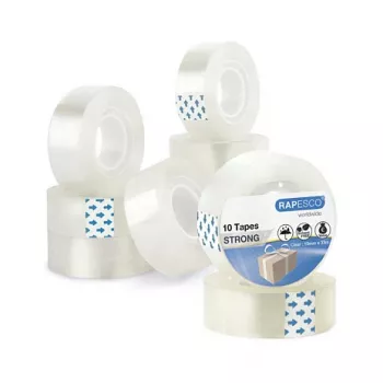 Cinta adhesiva transparente Rapesco 1807 19 mm x 33 m, 10 rollos