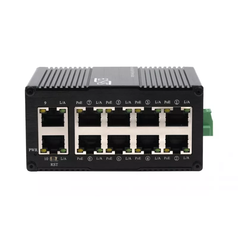 Switch Gigabit PoE+ industrial mini EXSYS de 10 puertos, gestionado por web (EX-62036MPOE)