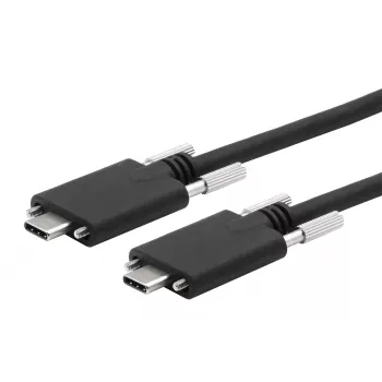 Cable EXSYS USB 3.2 Gen 2x1 Type-C con tornillos moleteados de retención, 1,0 m, negro EX-K1592V-1.0