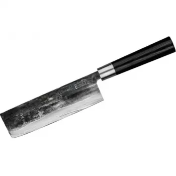 Set de 3 cuchillos de cocina SAMURA SP5-0220, hojas de acero inoxidable AUS-8, mangos de ABS negros, cuchillo pelador, multiusos y de cocina