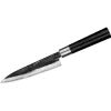 Set de 3 cuchillos de cocina SAMURA SP5-0220, hojas de acero inoxidable AUS-8, mangos de ABS negros, cuchillo pelador, multiusos y de cocina