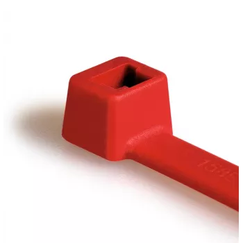 Brida roja con dentado interior HellermannTyton T30R-PA66-RD, 150 mm x 3,5 mm, PA66, 100 unidades 111-03004