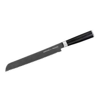 Cuchillo de pan SAMURA Harakiri 230 mm Stonewash acero AUS-8 borde dentado mango de ABS negro