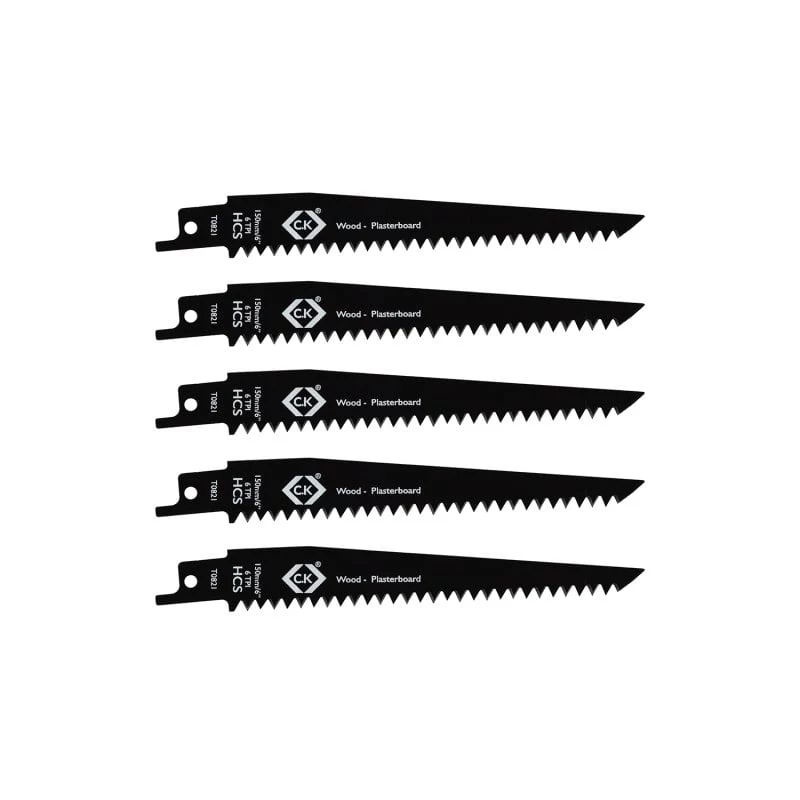 Hojas de sierra para sable C.K Tools T0821 6 TPI, 150 mm, pack de 5