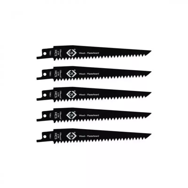 Hojas de sierra para sable C.K Tools T0821 6 TPI, 150 mm, pack de 5