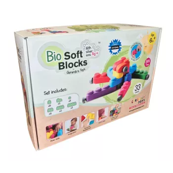 Gerardo's Toys bloques blandos con ruedas, 33 piezas (25 bloques + 8 ruedas)