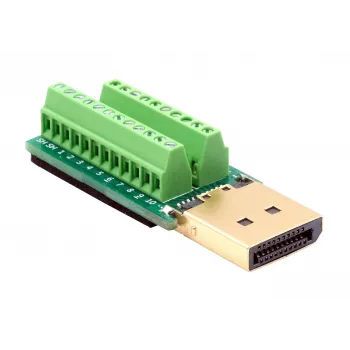 EXSYS EX-49052 adaptador de conector macho DisplayPort a bloque de terminales de tornillo de 20 pines