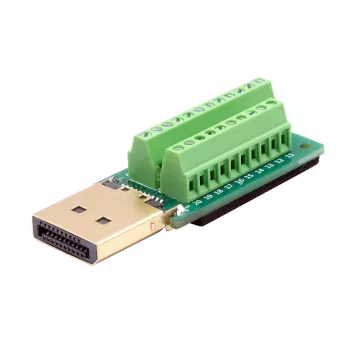 EXSYS EX-49052 adaptador de conector macho DisplayPort a bloque de terminales de tornillo de 20 pines