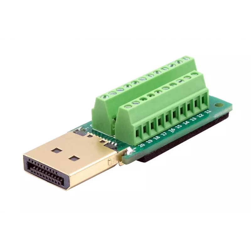 EXSYS EX-49052 adaptador de conector macho DisplayPort a bloque de terminales de tornillo de 20 pines