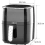 QUIN freidora de aire digital 4,5L, 1500W, 80-200°C, temporizador de 60 min, 8 preajustes, negra