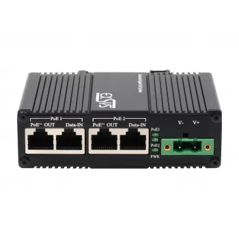 EXSYS inyector PoE++ de 2 puertos 10 Gigabit 90W, -40°C a +80°C (EX-60350)