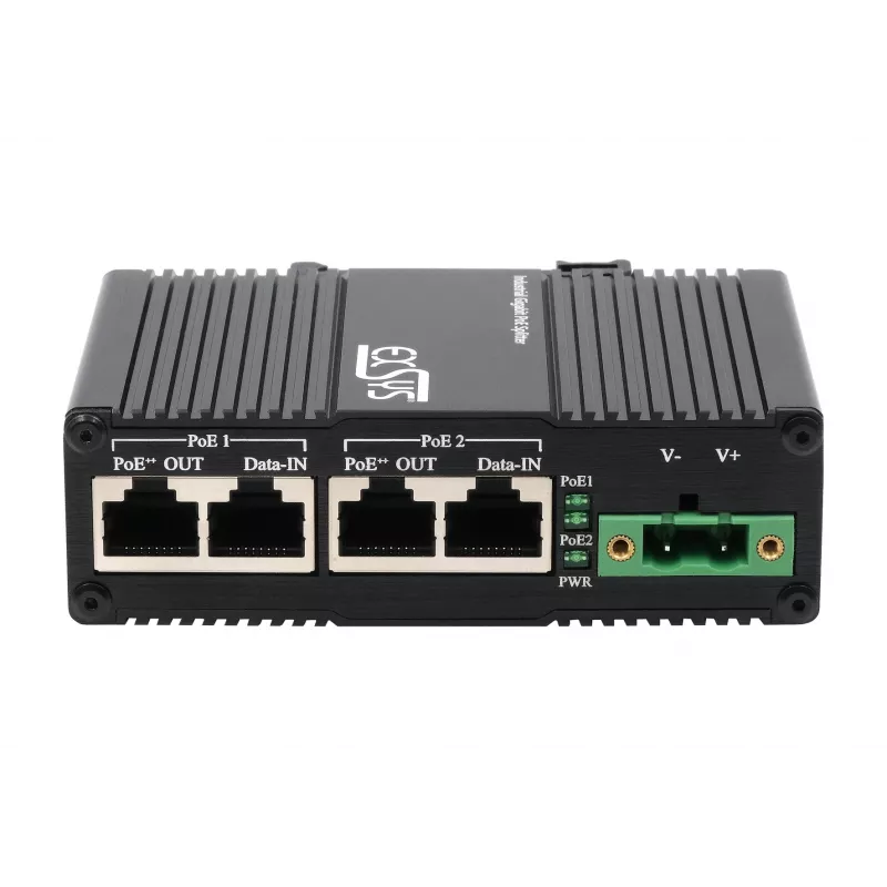 EXSYS inyector PoE++ de 2 puertos 10 Gigabit 90W, -40°C a +80°C (EX-60350)