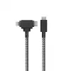 Native Union Belt Cable Duo Cable trenzado USB-C a USB-C/Lightning 1,5 m Negro