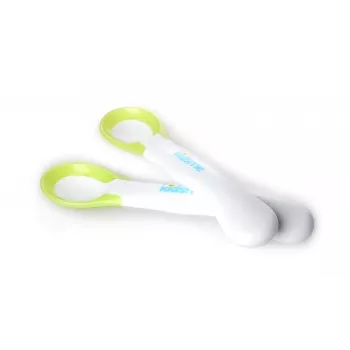 Kidsme cucharas de alimentación con indicador de temperatura, pack de 2, lima, 6m+