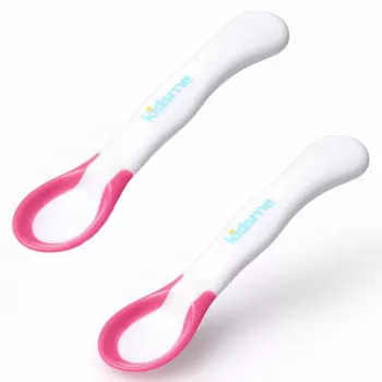 Kidsme cucharas para bebé con indicador de temperatura, lavanda, pack de 2, 6+ meses